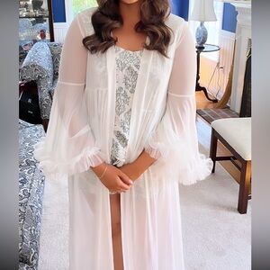 Bridal Sheer White Robe